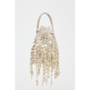 ZARA PEARLESCENT APPLIQUÉ HANDBAG